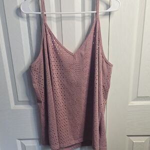 SHEIN Dusty Rose Eyelet Spaghetti Strap Camisole